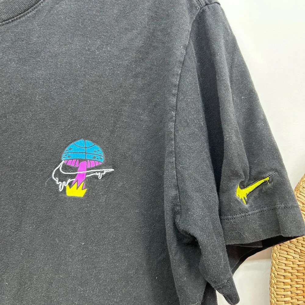 Nike Black Peace Love Basketball Graphic Tee T-Shirt Mens Large